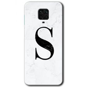 Xiaomi Redmi Note 9S Beyaz Mermer Desenli Ş Harfi Baskılı Uyumlu Silikon Kılıf