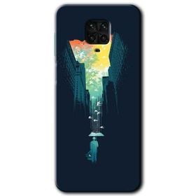 Xiaomi Redmi Note 9S City Bird Sky Baskılı Uyumlu Silikon Kılıf