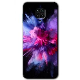 Xiaomi Redmi Note 9S Color Splash Purple Baskılı Uyumlu Silikon Kılıf