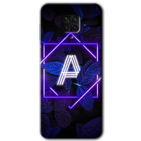 Xiaomi Redmi Note 9S Dark Neon Yaprak A Harfi Baskılı Uyumlu Silikon Kılıf