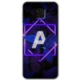 Xiaomi Redmi Note 9S Dark Neon Yaprak A Harfi Baskılı Uyumlu Silikon Kılıf
