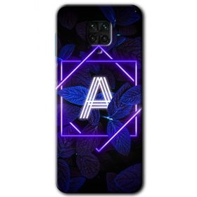 Xiaomi Redmi Note 9S Dark Neon Yaprak A Harfi Baskılı Uyumlu Silikon Kılıf