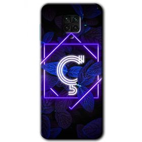 Xiaomi Redmi Note 9S Dark Neon Yaprak C Harfi Baskılı Uyumlu Silikon Kılıf