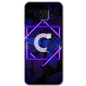 Xiaomi Redmi Note 9S Dark Neon Yaprak C Harfi Baskılı Uyumlu Silikon Kılıf