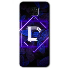 Xiaomi Redmi Note 9S Dark Neon Yaprak D Harfi Baskılı Uyumlu Silikon Kılıf