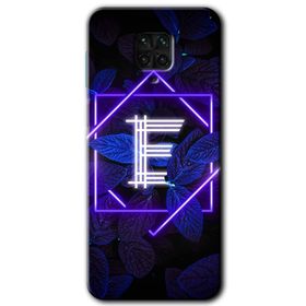 Xiaomi Redmi Note 9S Dark Neon Yaprak E Harfi Baskılı Uyumlu Silikon Kılıf