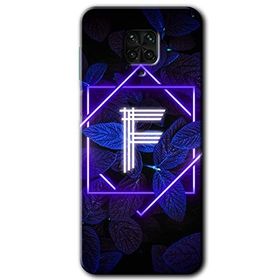 Xiaomi Redmi Note 9S Dark Neon Yaprak F Harfi Baskılı Uyumlu Silikon Kılıf