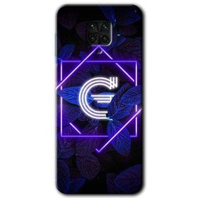 Xiaomi Redmi Note 9S Dark Neon Yaprak G Harfi Baskılı Uyumlu Silikon Kılıf