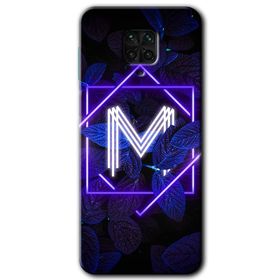 Xiaomi Redmi Note 9S Dark Neon Yaprak H Harfi Baskılı Uyumlu Silikon Kılıf