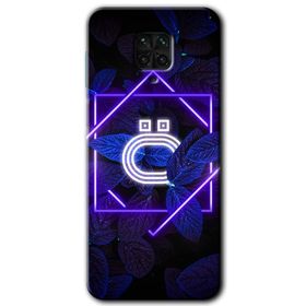 Xiaomi Redmi Note 9S Dark Neon Yaprak H Harfi Baskılı Uyumlu Silikon Kılıf