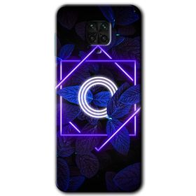 Xiaomi Redmi Note 9S Dark Neon Yaprak H Harfi Baskılı Uyumlu Silikon Kılıf
