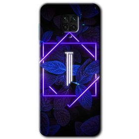 Xiaomi Redmi Note 9S Dark Neon Yaprak H Harfi Baskılı Uyumlu Silikon Kılıf