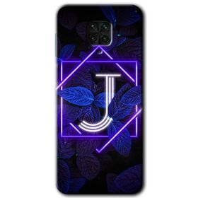 Xiaomi Redmi Note 9S Dark Neon Yaprak H Harfi Baskılı Uyumlu Silikon Kılıf
