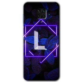 Xiaomi Redmi Note 9S Dark Neon Yaprak H Harfi Baskılı Uyumlu Silikon Kılıf