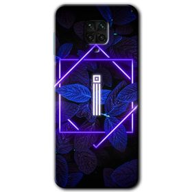 Xiaomi Redmi Note 9S Dark Neon Yaprak H Harfi Baskılı Uyumlu Silikon Kılıf
