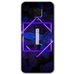 Xiaomi Redmi Note 9S Dark Neon Yaprak İ Harfi Baskılı Uyumlu Silikon Kılıf