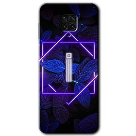 Xiaomi Redmi Note 9S Dark Neon Yaprak İ Harfi Baskılı Uyumlu Silikon Kılıf