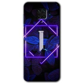 Xiaomi Redmi Note 9S Dark Neon Yaprak İ Harfi Baskılı Uyumlu Silikon Kılıf