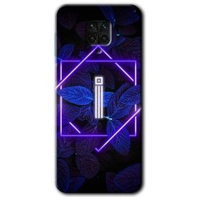 Xiaomi Redmi Note 9S Dark Neon Yaprak İ Harfi Baskılı Uyumlu Silikon Kılıf