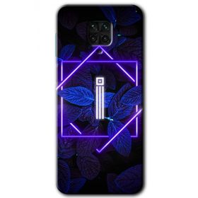 Xiaomi Redmi Note 9S Dark Neon Yaprak İ Harfi Baskılı Uyumlu Silikon Kılıf