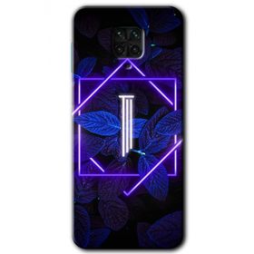 Xiaomi Redmi Note 9S Dark Neon Yaprak İ Harfi Baskılı Uyumlu Silikon Kılıf