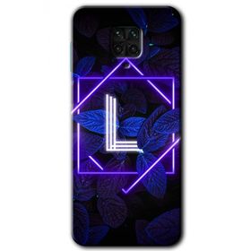 Xiaomi Redmi Note 9S Dark Neon Yaprak L Harfi Baskılı Uyumlu Silikon Kılıf