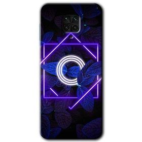 Xiaomi Redmi Note 9S Dark Neon Yaprak O Harfi Baskılı Uyumlu Silikon Kılıf