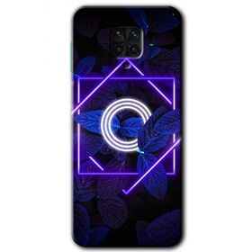 Xiaomi Redmi Note 9S Dark Neon Yaprak O Harfi Baskılı Uyumlu Silikon Kılıf