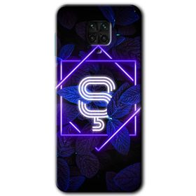 Xiaomi Redmi Note 9S Dark Neon Yaprak S Harfi Baskılı Uyumlu Silikon Kılıf