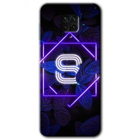 Xiaomi Redmi Note 9S Dark Neon Yaprak S Harfi Baskılı Uyumlu Silikon Kılıf
