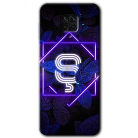 Xiaomi Redmi Note 9S Dark Neon Yaprak S Harfi Baskılı Uyumlu Silikon Kılıf