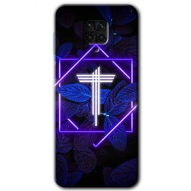 Xiaomi Redmi Note 9S Dark Neon Yaprak T Harfi Baskılı Uyumlu Silikon Kılıf