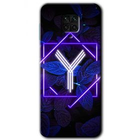 Xiaomi Redmi Note 9S Dark Neon Yaprak Y Harfi Baskılı Uyumlu Silikon Kılıf