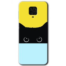 Xiaomi Redmi Note 9S Kara Kedi Baskılı Uyumlu Silikon Kılıf