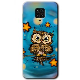 Xiaomi Redmi Note 9S Owl Bird Stars Baskılı Uyumlu Silikon Kılıf