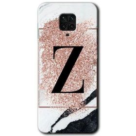Xiaomi Redmi Note 9s Pembe Mermer Desenli Z Harfi Baskılı Uyumlu Silikon Kılıf