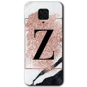 Xiaomi Redmi Note 9s Pembe Mermer Desenli Z Harfi Baskılı Uyumlu Silikon Kılıf