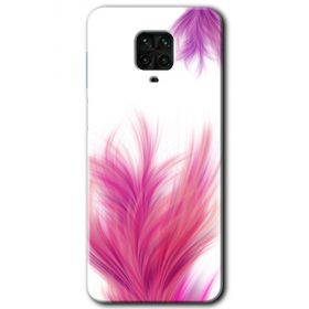 Xiaomi Redmi Note 9S Pembe Tüy Baskılı Uyumlu Silikon Kılıf