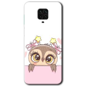 Xiaomi Redmi Note 9S Sevimli Baykuş Baskılı Uyumlu Silikon Kılıf