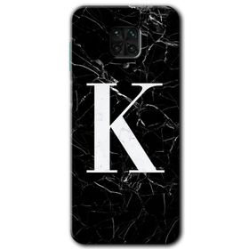 Xiaomi Redmi Note 9s Siyah Mermer Desenli F Harfi Baskılı Uyumlu Silikon Kılıf