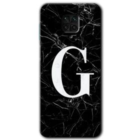 Xiaomi Redmi Note 9s Siyah Mermer Desenli F Harfi Baskılı Uyumlu Silikon Kılıf