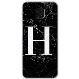 Xiaomi Redmi Note 9s Siyah Mermer Desenli F Harfi Baskılı Uyumlu Silikon Kılıf