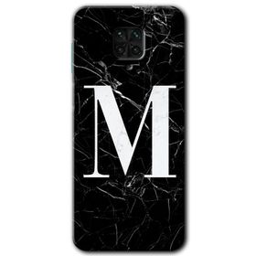 Xiaomi Redmi Note 9s Siyah Mermer Desenli F Harfi Baskılı Uyumlu Silikon Kılıf