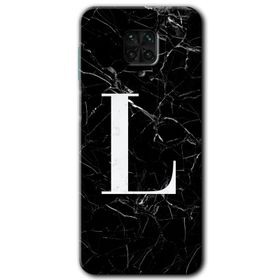 Xiaomi Redmi Note 9s Siyah Mermer Desenli F Harfi Baskılı Uyumlu Silikon Kılıf