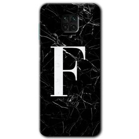 Xiaomi Redmi Note 9s Siyah Mermer Desenli F Harfi Baskılı Uyumlu Silikon Kılıf
