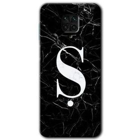 Xiaomi Redmi Note 9s Siyah Mermer Desenli Ş Harfi Baskılı Uyumlu Silikon Kılıf