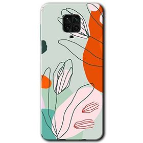 Xiaomi Redmi Note 9S Vektör Çiçekler Baskılı Uyumlu Silikon Kılıf