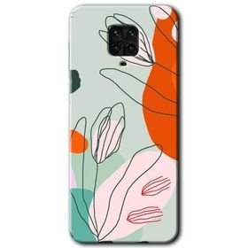 Xiaomi Redmi Note 9S Vektör Çiçekler Baskılı Uyumlu Silikon Kılıf