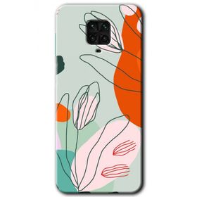 Xiaomi Redmi Note 9S Vektör Çiçekler Baskılı Uyumlu Silikon Kılıf