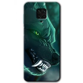 Xiaomi Redmi Note 9S Yeşil Kurt Baskılı Uyumlu Silikon Kılıf